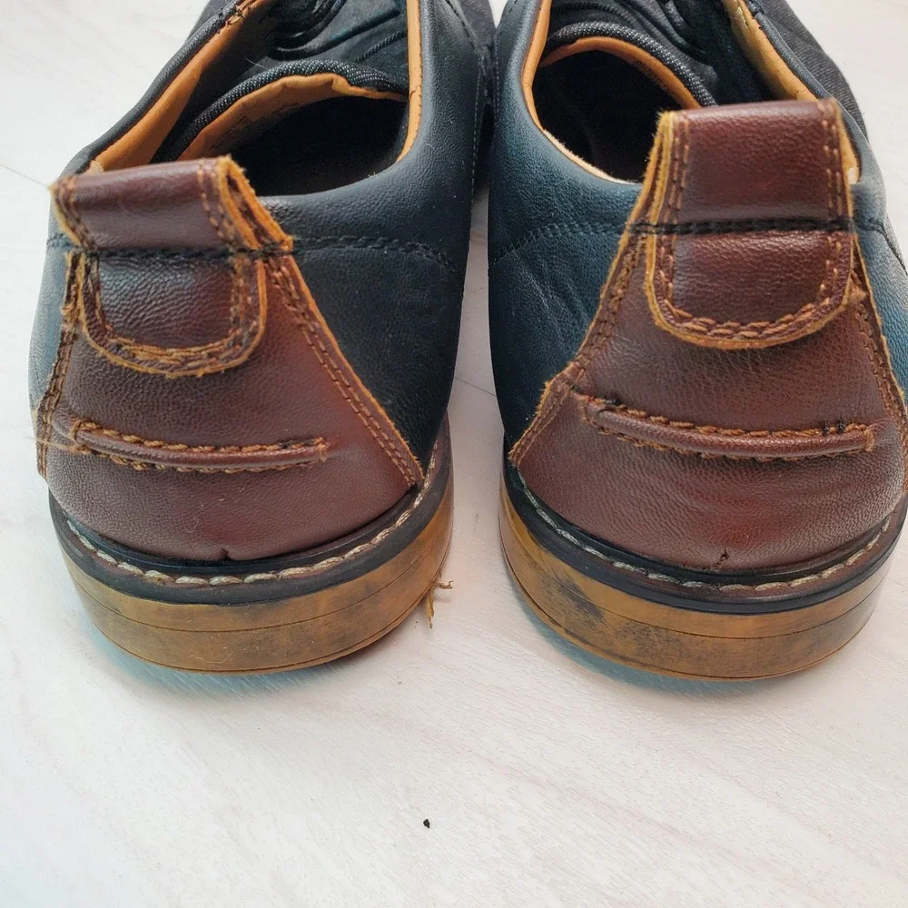Madden Mens Yanton Black Denim Leather Derby Dress Shoes Size 11‎
